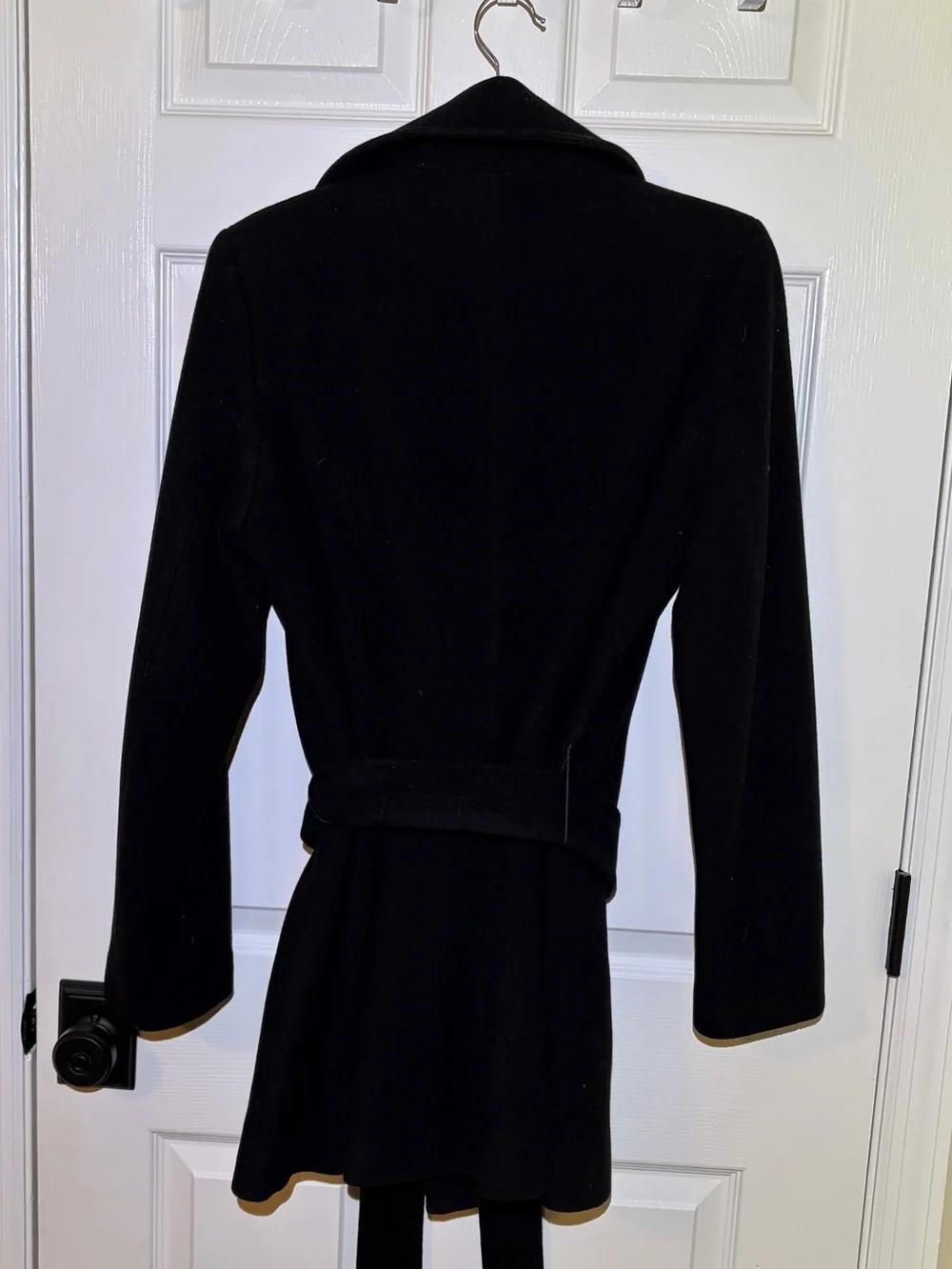 Pendleton Black Double-Breasted Wool Pea Coat with Belt